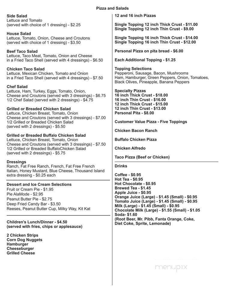 Garage Bar & Grill - Athens, IL menu_pic