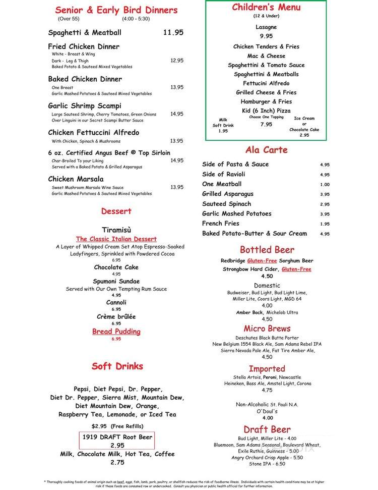 Mama Lacona's Italian Restaurant - Urbandale, IA menu_pic