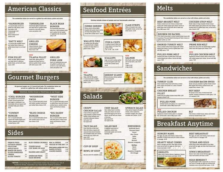 Westside Family Dining - Grinnell, IA menu_pic