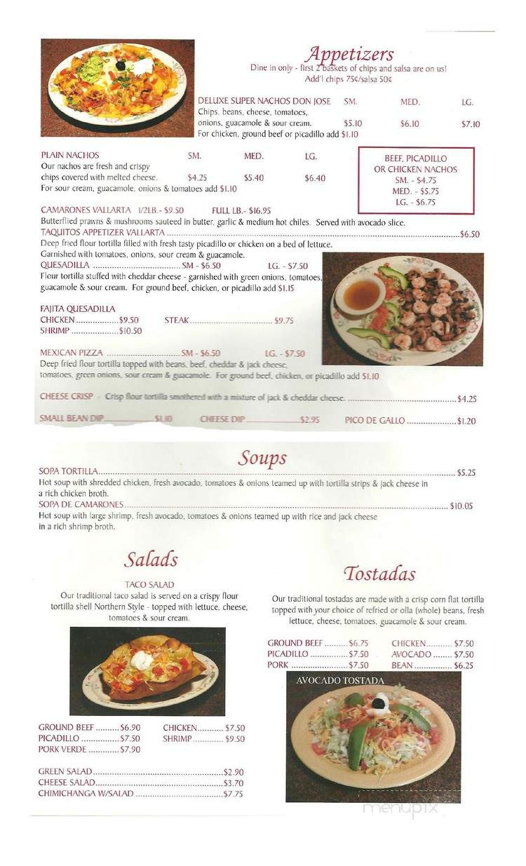 Don Jose Mexican Restaurant - Decorah, IA menu_pic