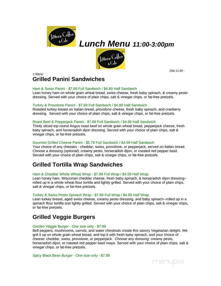 Jitterz Coffee & Cafe - Dubuque, IA menu_pic