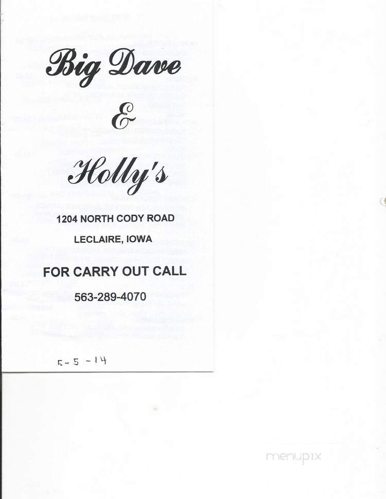 Big Dave's - Le Claire, IA menu_pic