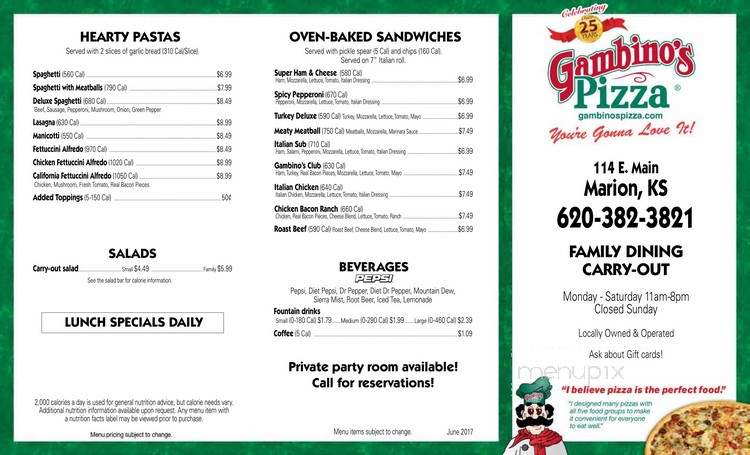 Gambino's Pizza - Marion, KS menu_pic