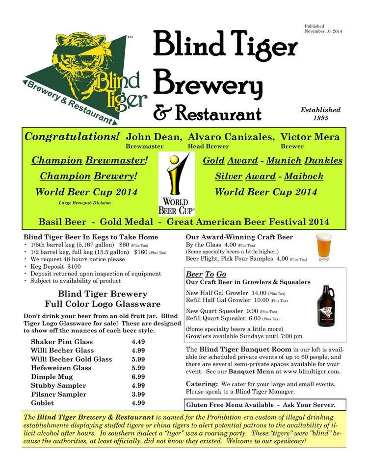 Blind Tiger Brewery & Restaurant - Topeka, KS menu_pic