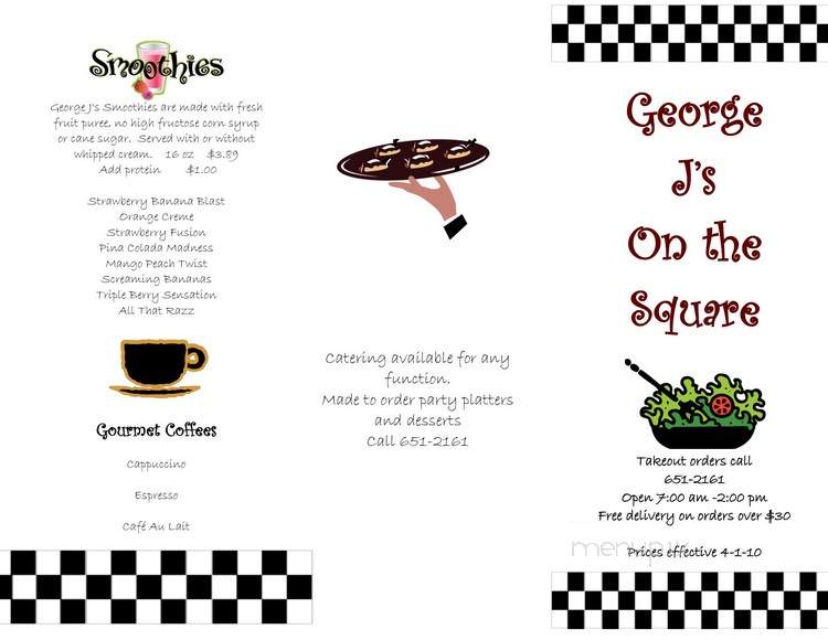 George J's on the Square - Glasgow, KY menu_pic