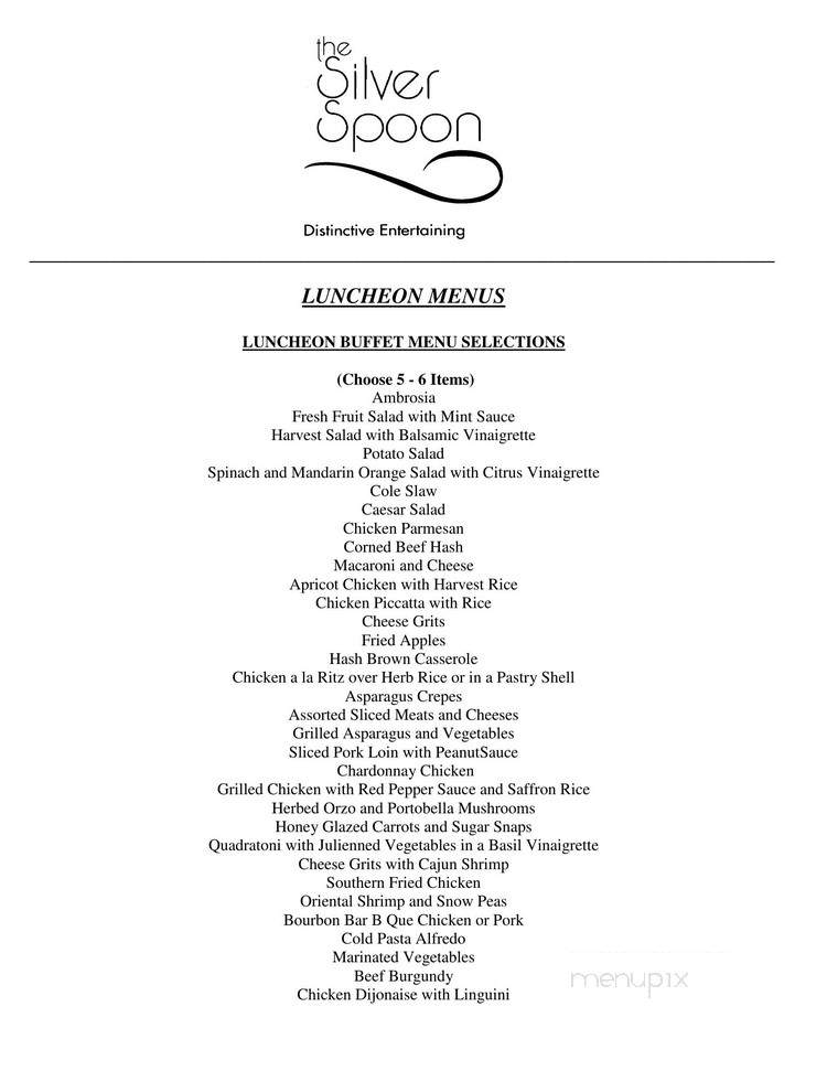 Silver Spoon - Louisville, KY menu_pic