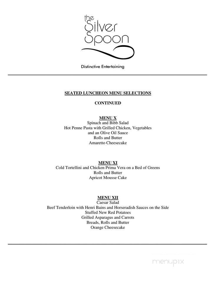 Silver Spoon - Louisville, KY menu_pic