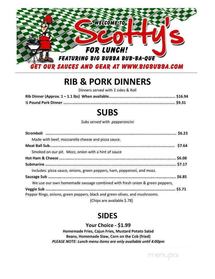 Scotty's Ribs & More - Louisville, KY menu_pic