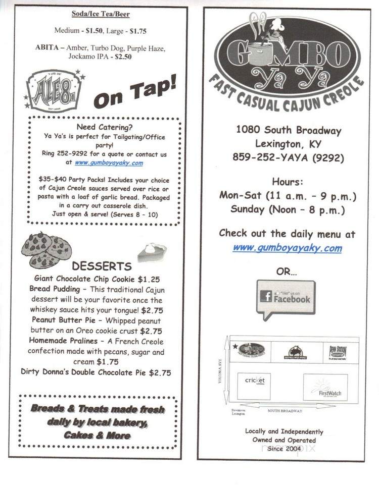 Gumbo Yay Ya - Lexington, KY menu_pic