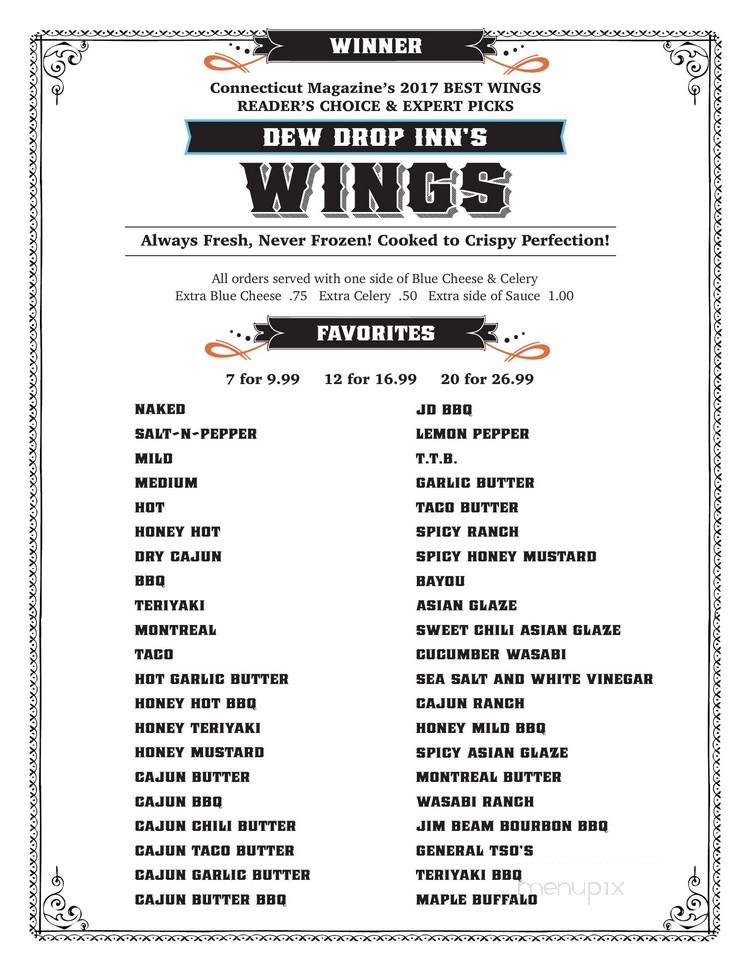 Dew Drop Inn - Derby, CT menu_pic