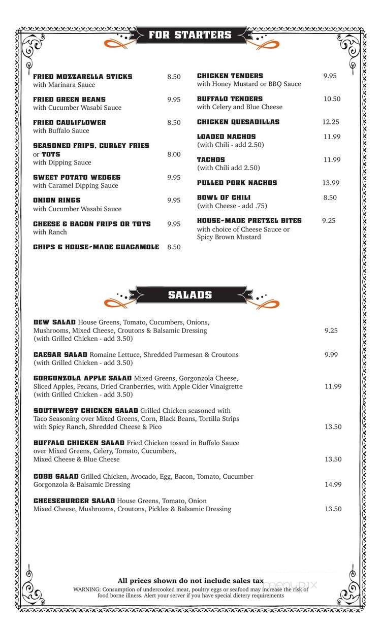 Dew Drop Inn - Derby, CT menu_pic