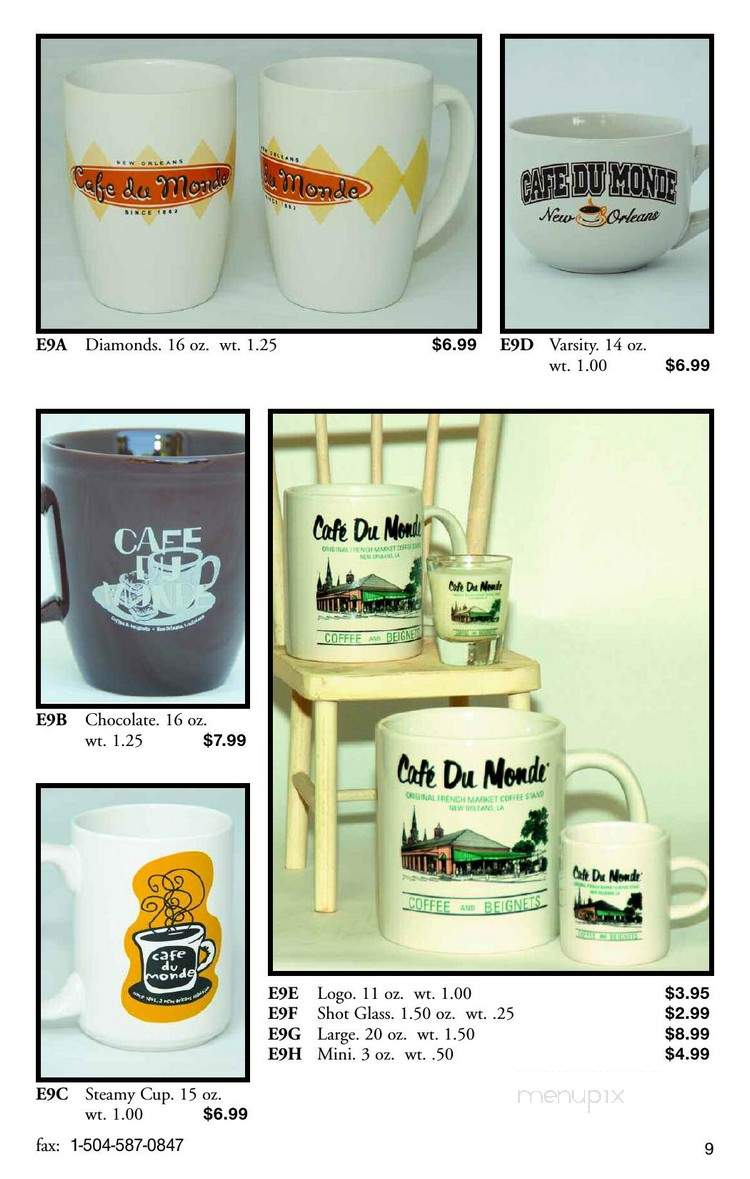Cafe Du Monde Coffee Stand - New Orleans, LA menu_pic