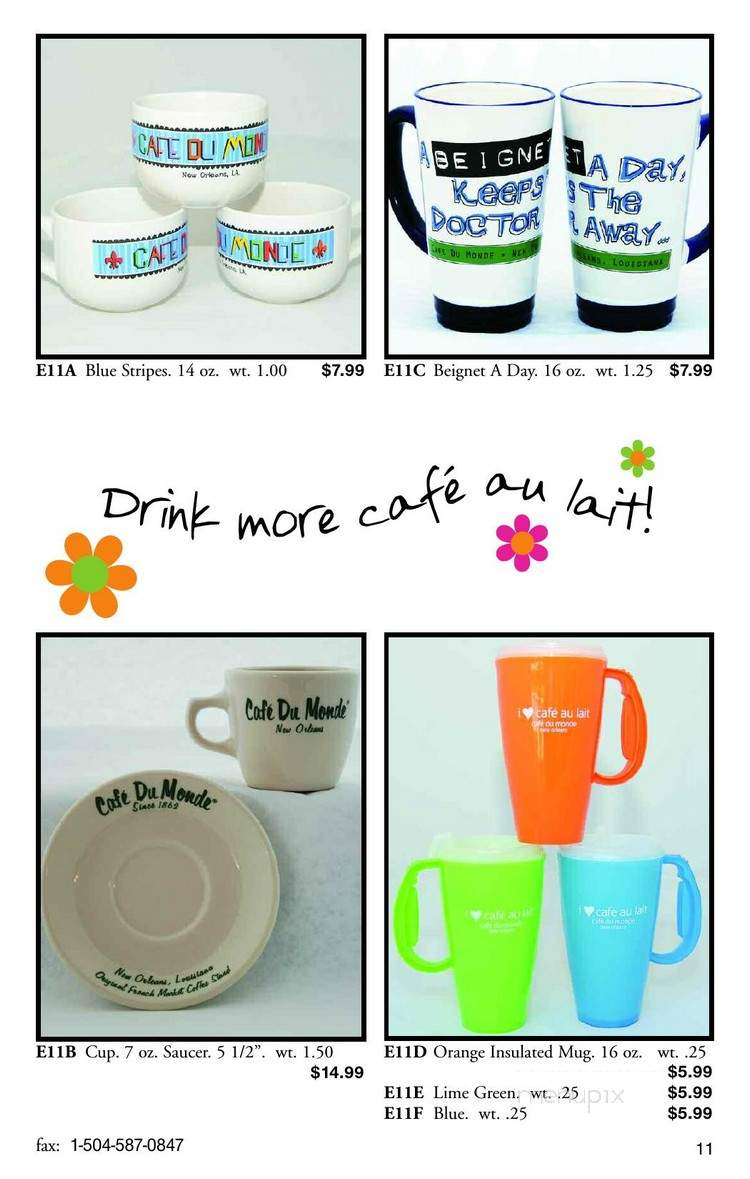 Cafe Du Monde Coffee Stand - New Orleans, LA menu_pic
