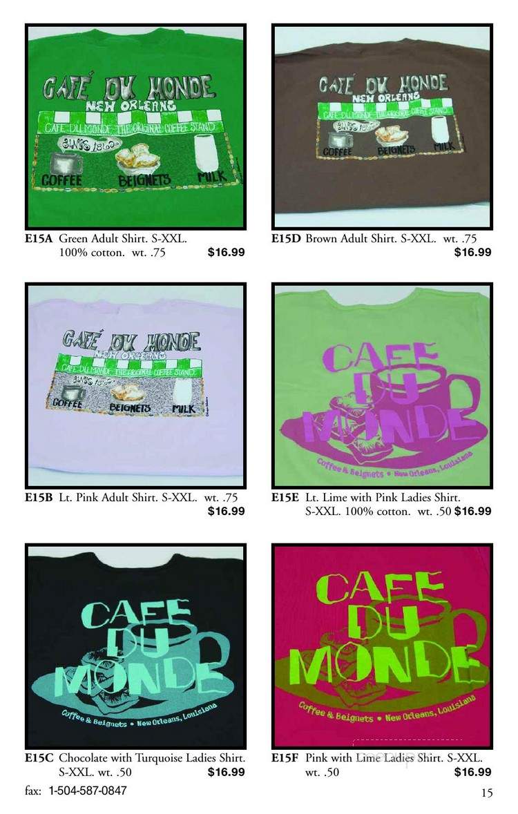 Cafe Du Monde Coffee Stand - New Orleans, LA menu_pic
