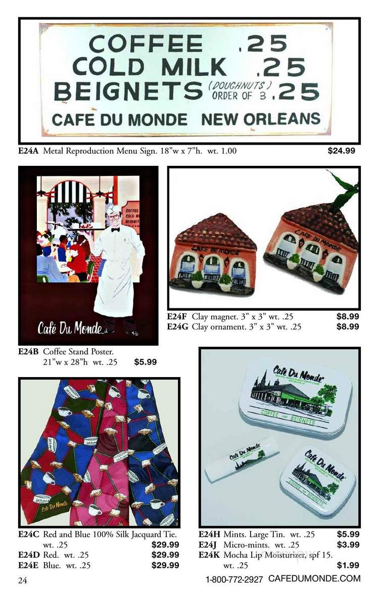 Cafe Du Monde Coffee Stand - New Orleans, LA menu_pic