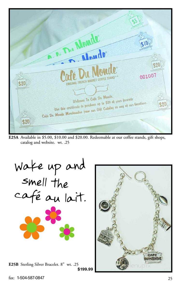 Cafe Du Monde Coffee Stand - New Orleans, LA menu_pic