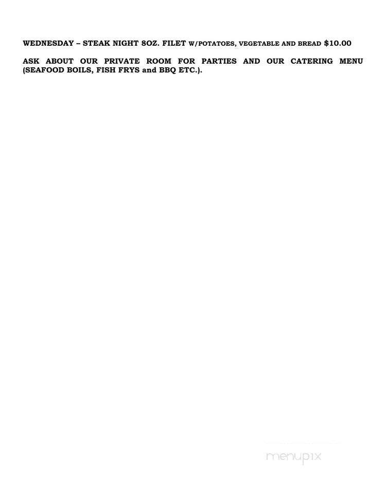 Sports Beat Pub & Cafe - Metairie, LA menu_pic