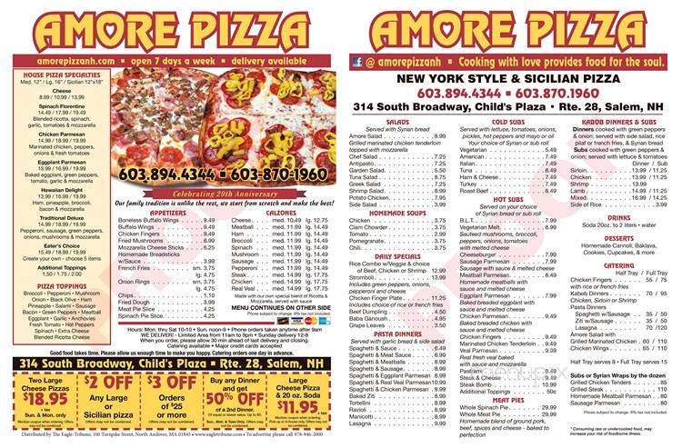 Amore Pizza - Denver, CO menu_pic