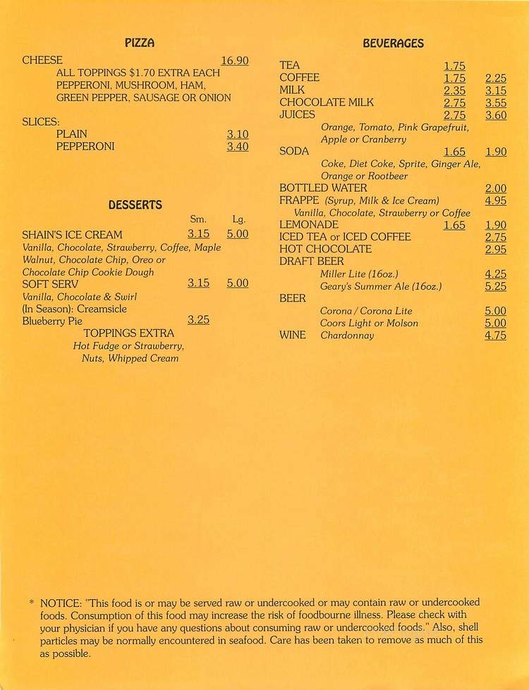 Forbes Restaurant & Take-Out - Wells, ME menu_pic