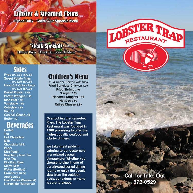 Lobster Trap & Steakhouse - Winslow, ME menu_pic