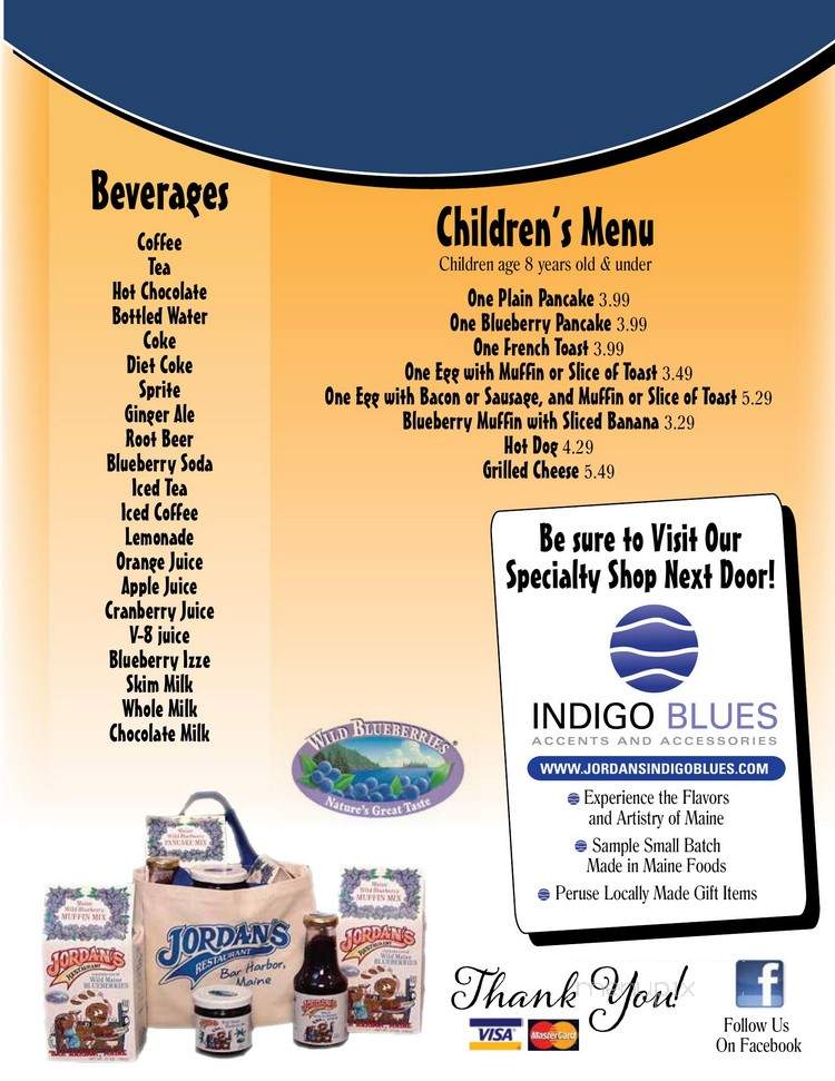 Jordan's Restaurants - Bar Harbor, ME menu_pic