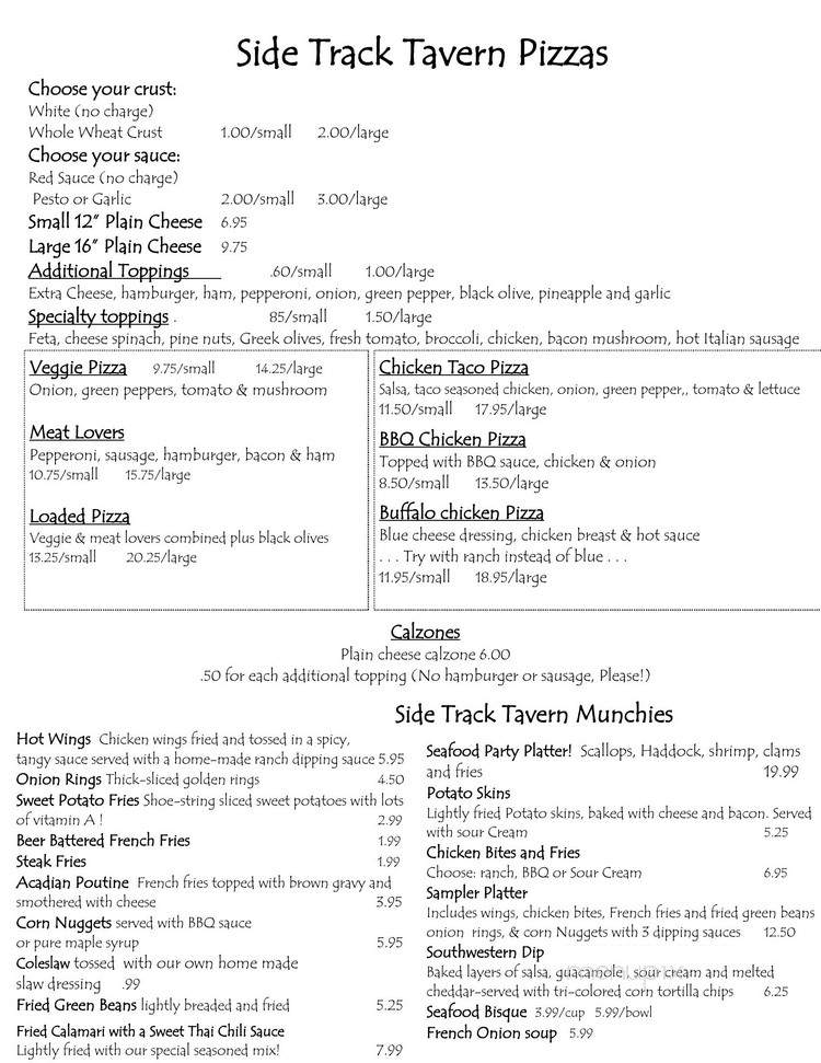 Eureka Hall Restaurant - Stockholm, ME menu_pic