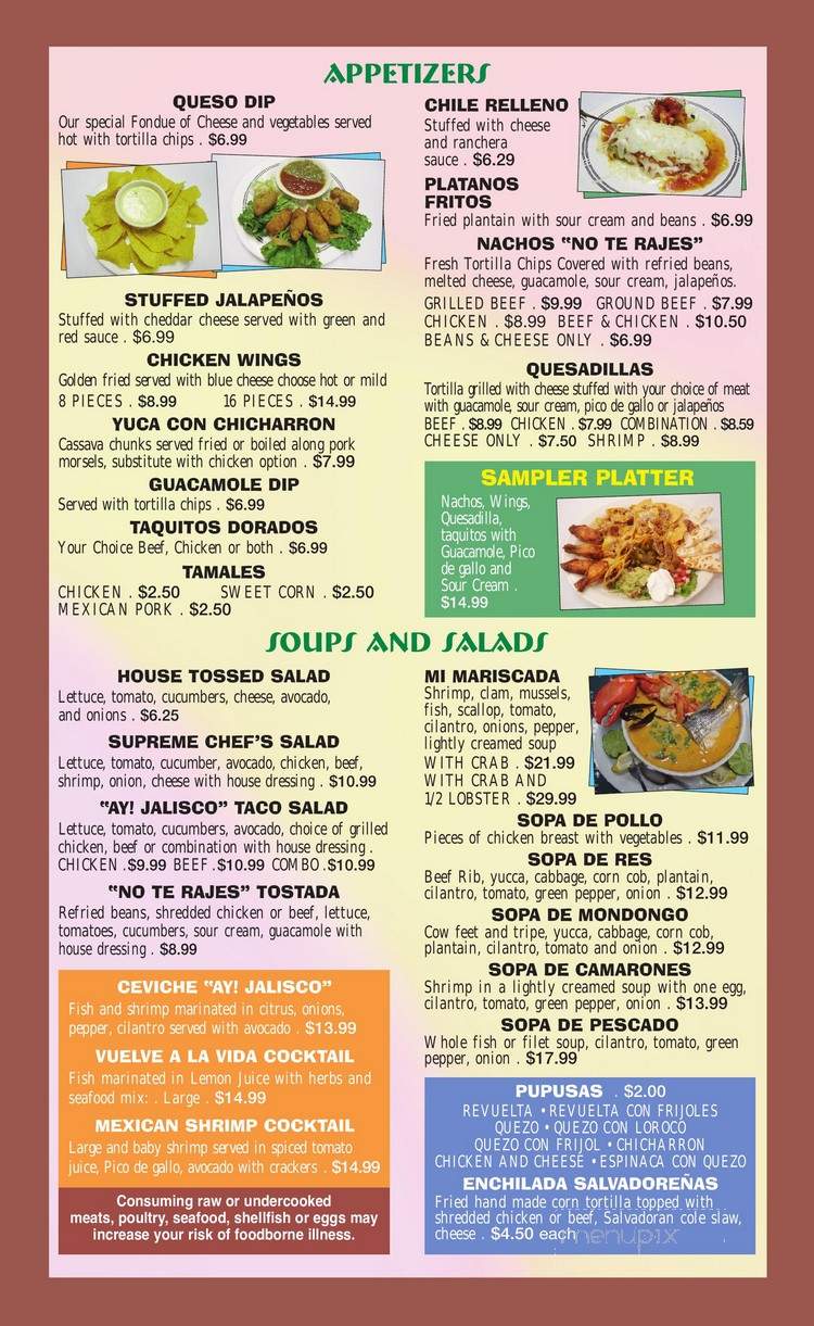 Ay Jalisco - Gaithersburg, MD menu_pic
