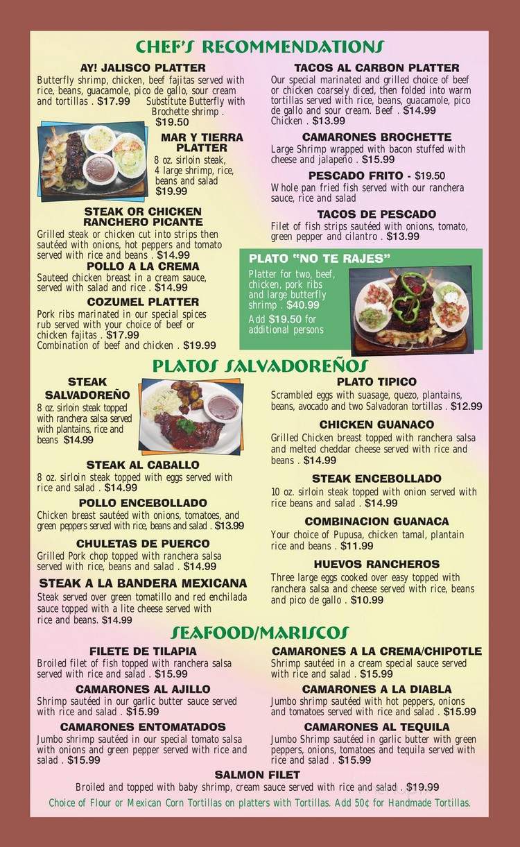 Ay Jalisco - Gaithersburg, MD menu_pic