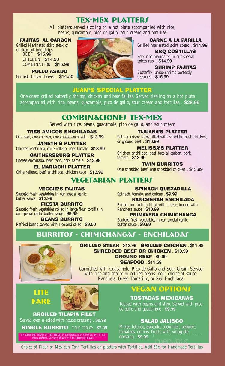 Ay Jalisco - Gaithersburg, MD menu_pic