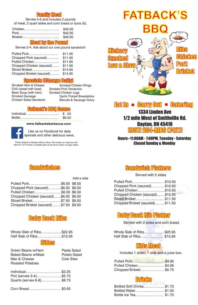 Fatbacks Barbecue LLC - Dayton, OH menu_pic