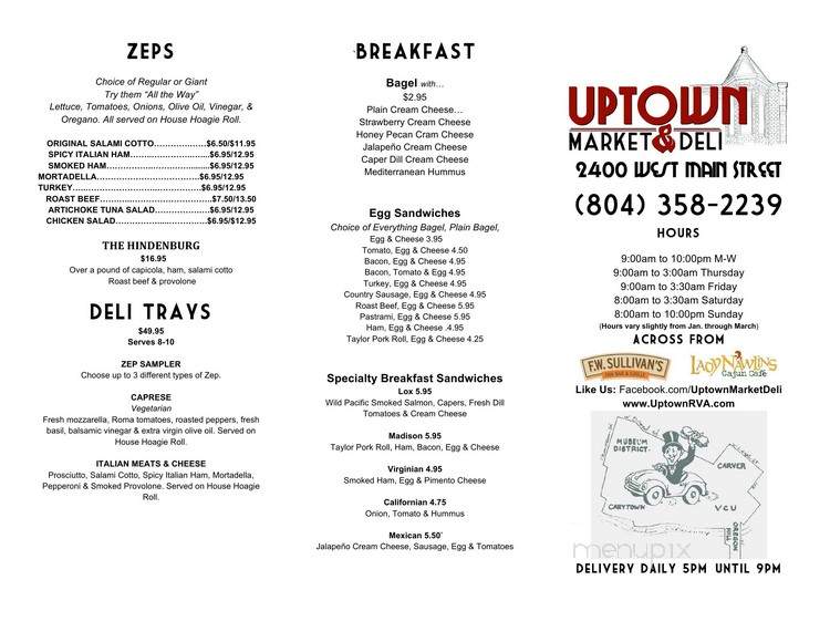 Uptown Market & Deli - Richmond, VA menu_pic