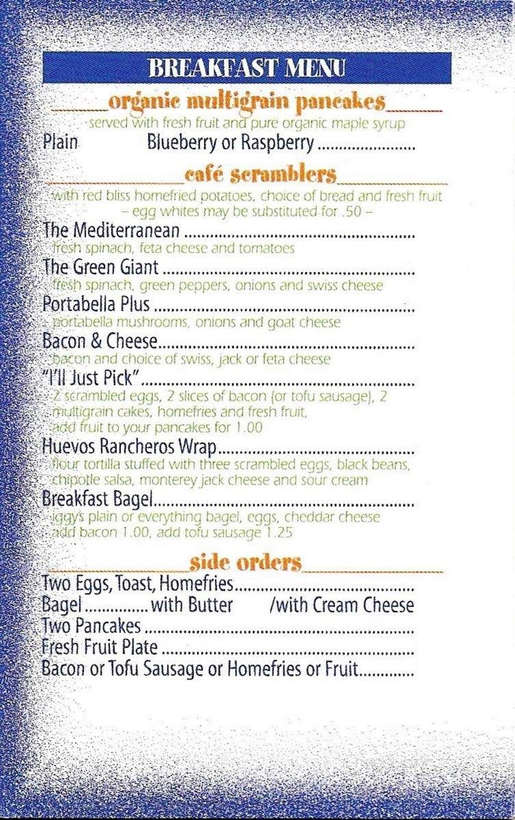 Blue Shirt Cafe - Somerville, MA menu_pic