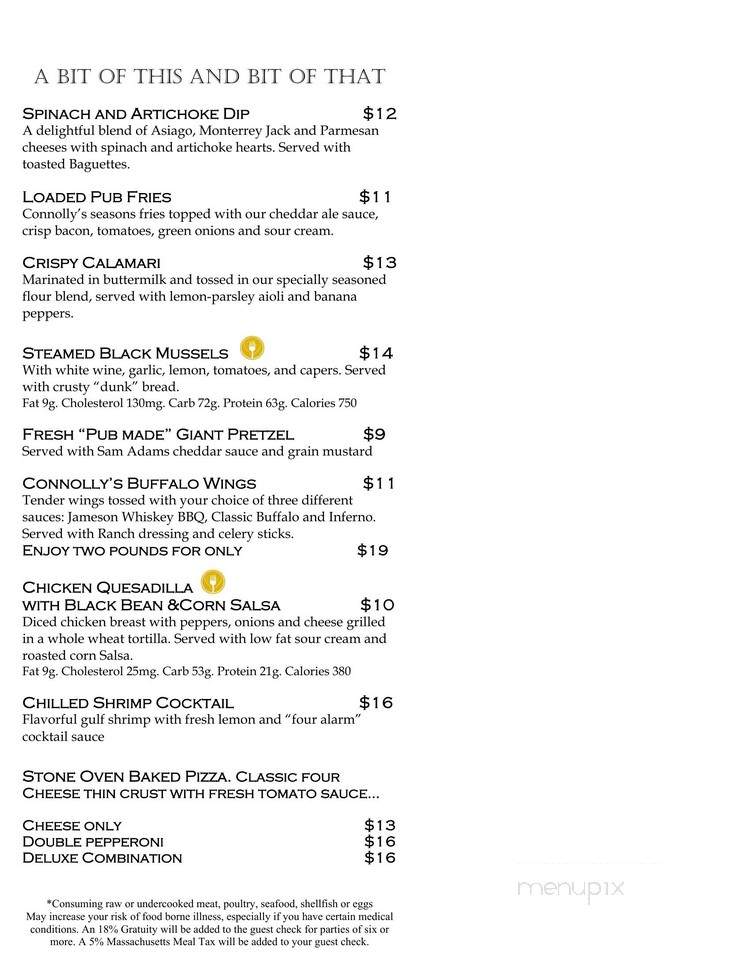 Connolly's Pub - East Boston, MA menu_pic