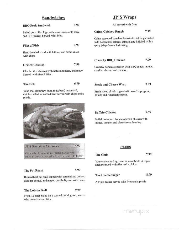 J P's Restaurant - Holyoke, MA menu_pic
