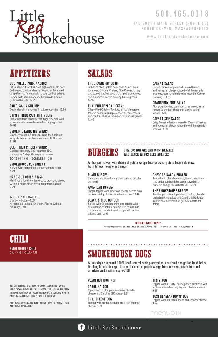 Little Red Smokehouse - Carver, MA menu_pic
