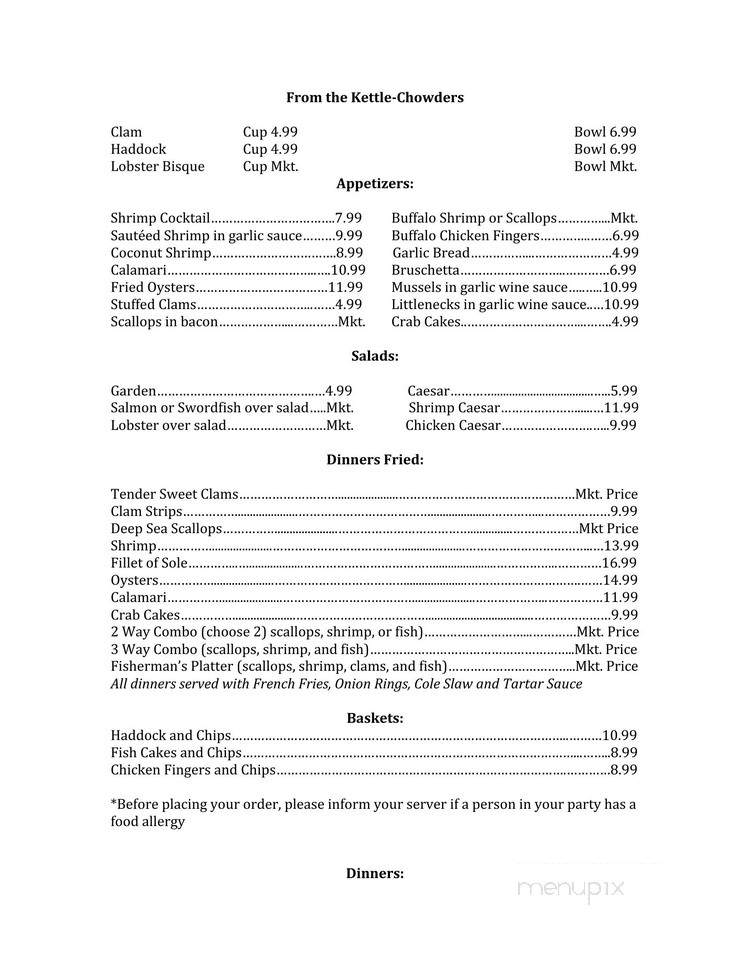 Moulton's Seafood Restaurant - Medford, MA menu_pic