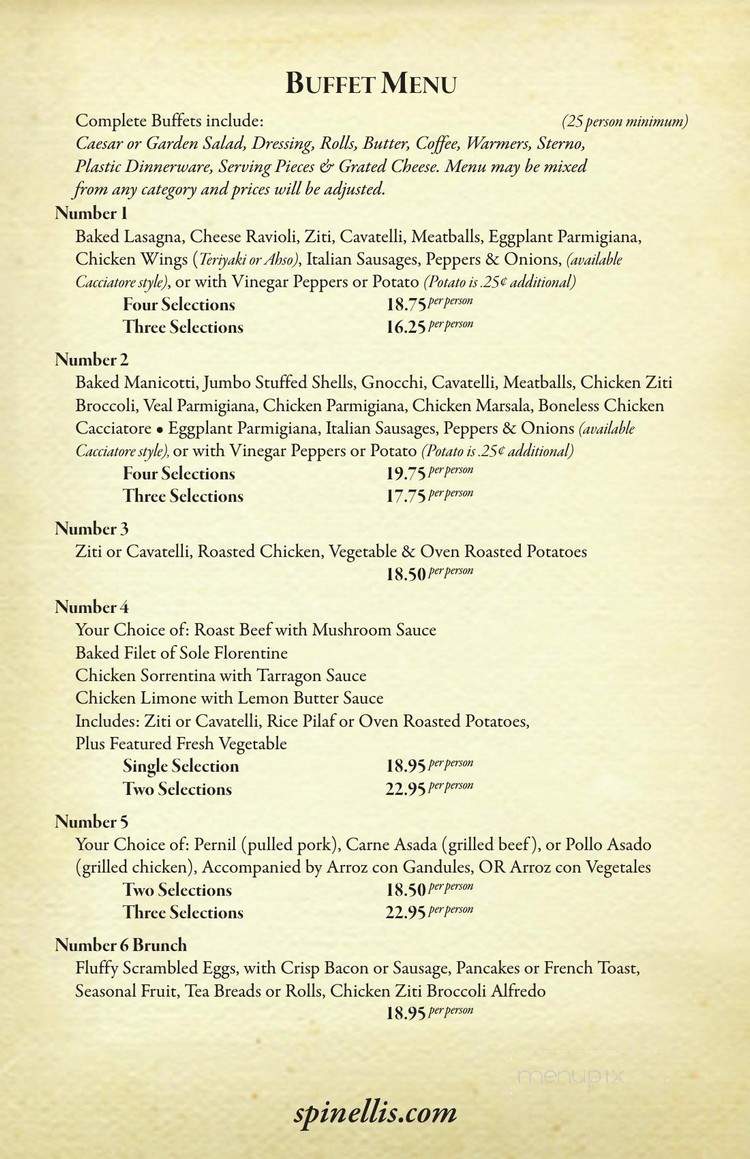 Spinelli's Pasta & Pastry Shop - Lynnfield, MA menu_pic