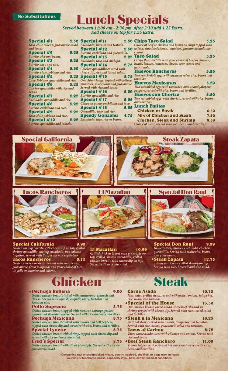 El Pueblito Mexican Restaurant - Calhoun, GA menu_pic