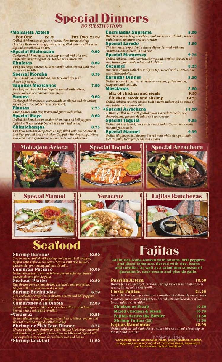 El Pueblito Mexican Restaurant - Calhoun, GA menu_pic