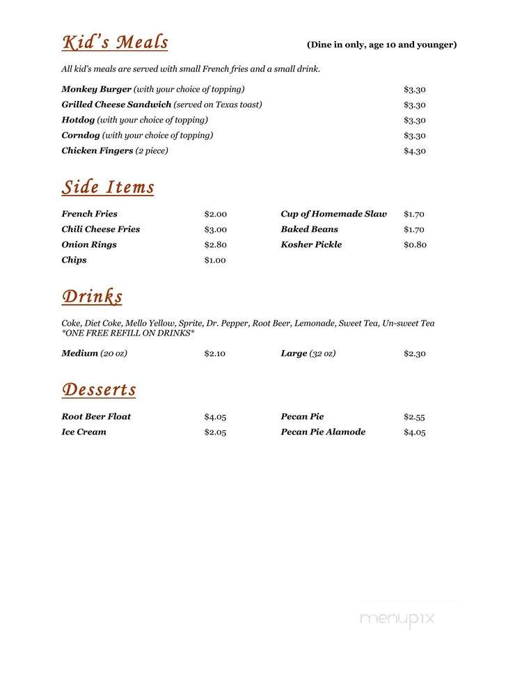 Mike's Hot Dogs & Hamburgers - Warner Robins, GA menu_pic