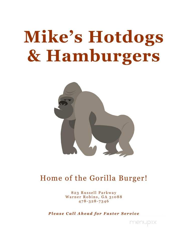 Mike's Hot Dogs & Hamburgers - Warner Robins, GA menu_pic