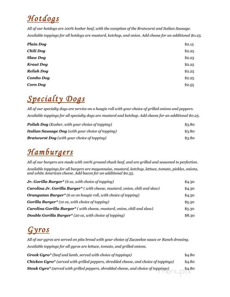 Mike's Hot Dogs & Hamburgers - Warner Robins, GA menu_pic