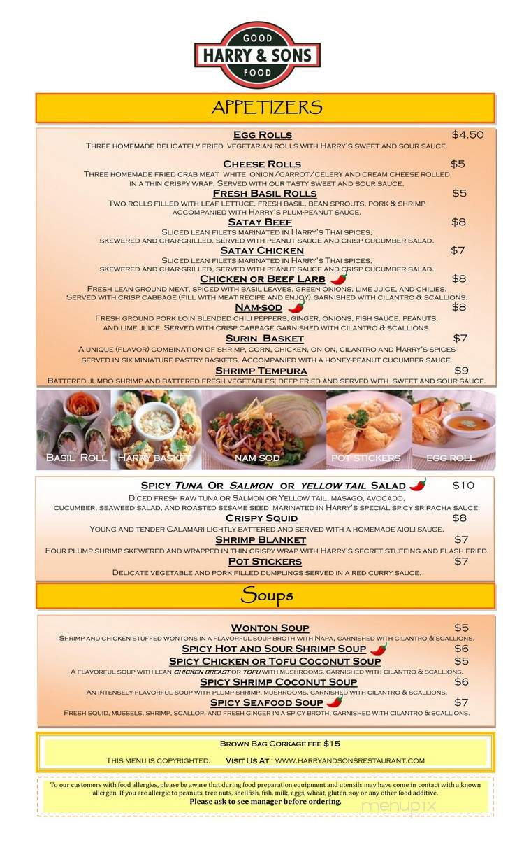 Harry & Sons - Atlanta, GA menu_pic