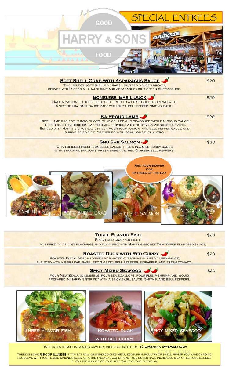 Harry & Sons - Atlanta, GA menu_pic