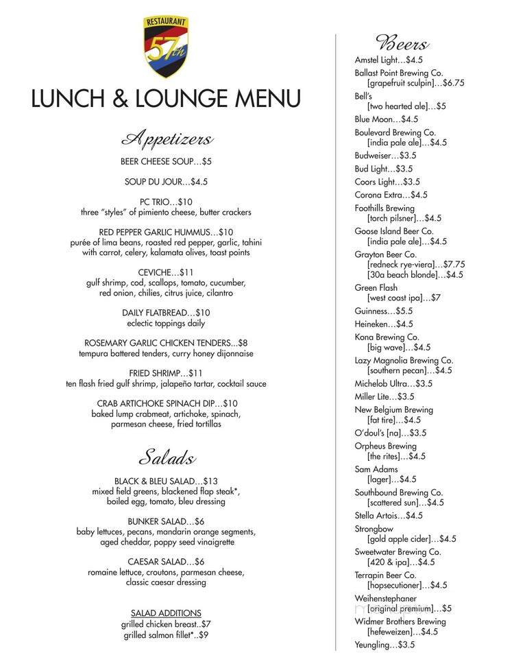 Menu of 57th Fighter Group Restaurant in Chamblee, GA 30341