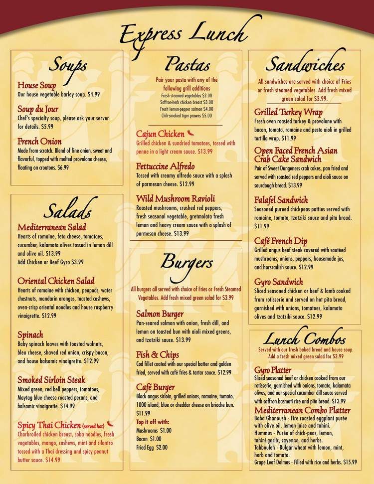 Cafe Renaissance - Waite Park, MN menu_pic