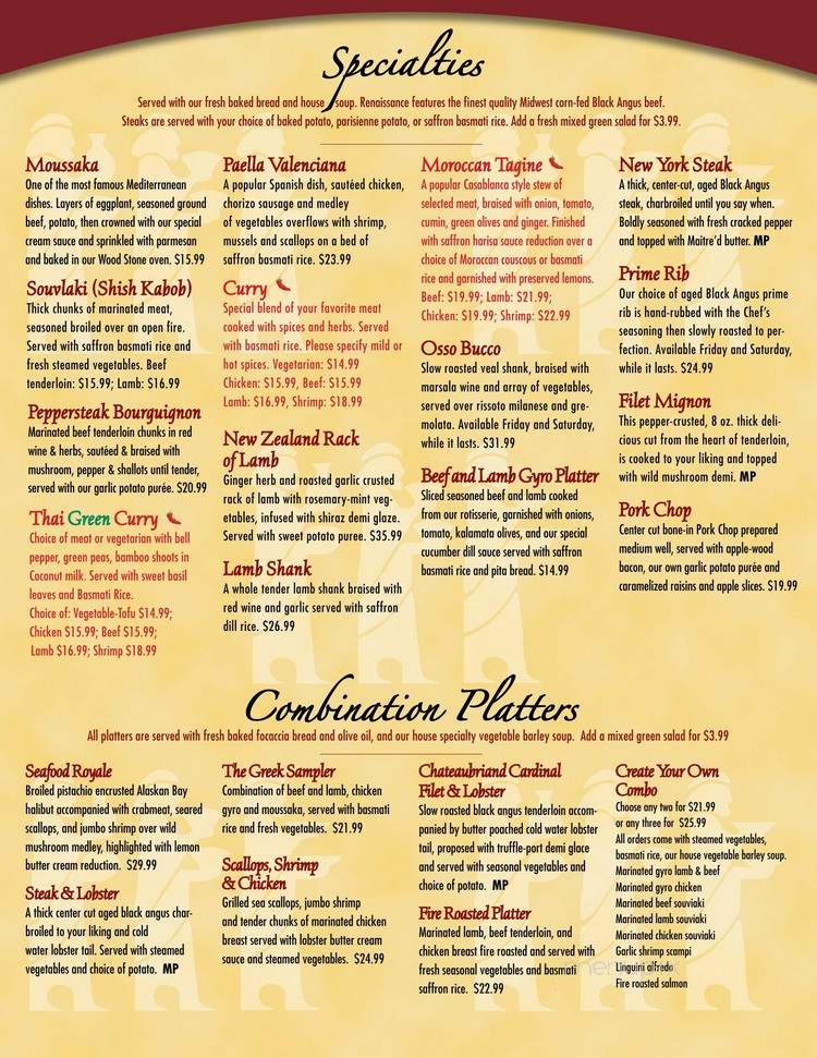 Cafe Renaissance - Waite Park, MN menu_pic