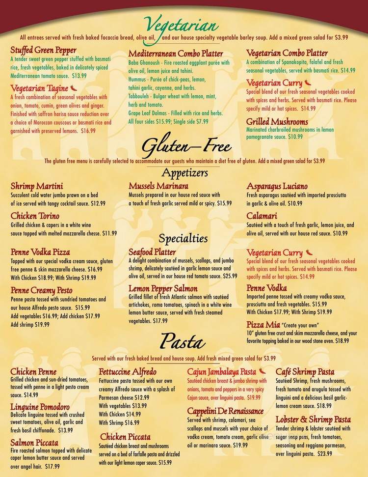 Cafe Renaissance - Waite Park, MN menu_pic