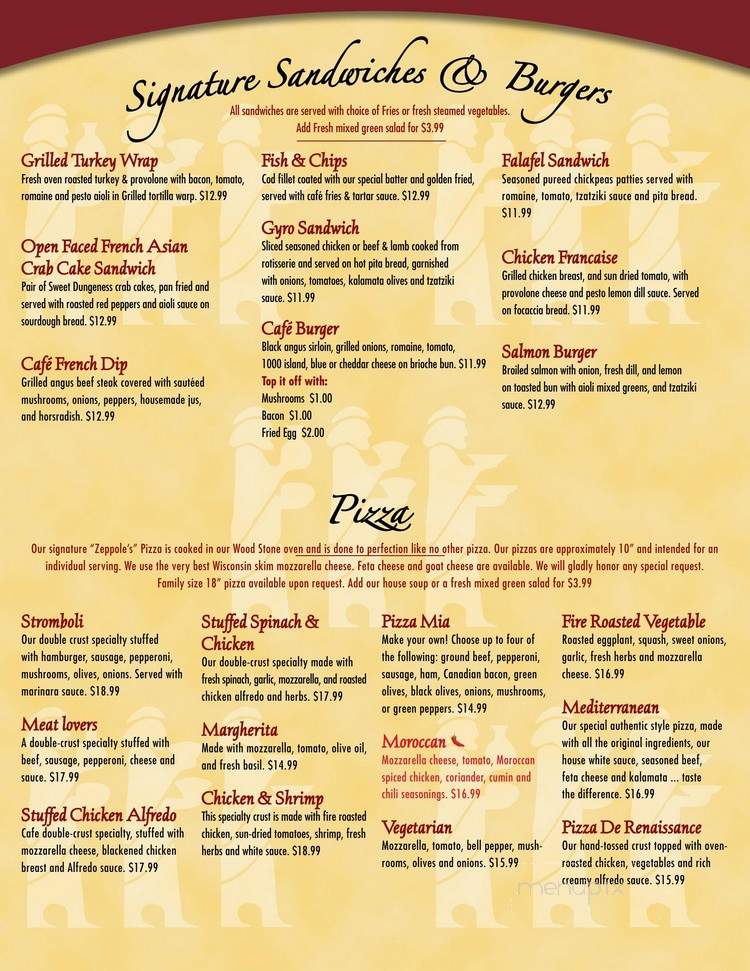 Cafe Renaissance - Waite Park, MN menu_pic