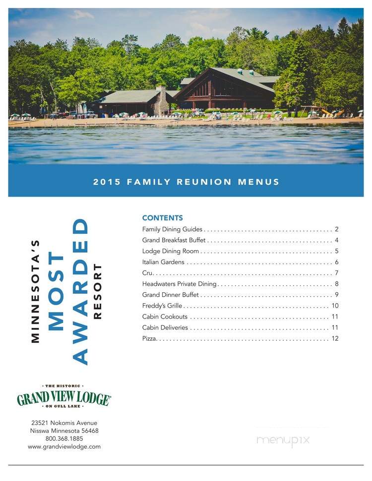 Dining Room At Grand View Ldg - Nisswa, MN menu_pic